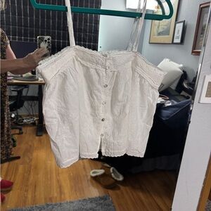 Shabby Chic White Sleeveless crop top